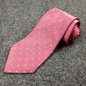 Ralph Lauren Purple Label Tie 100% Silk Pink Polka Dot Hand Made Italy Luxury